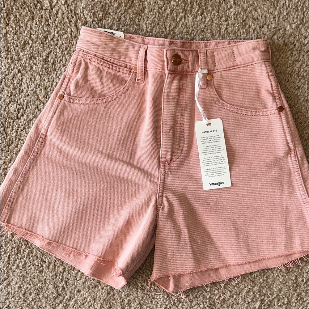 Wrangler Women's Blush Pink High Waist Denim Shorts